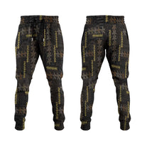 Hawaii Brown Plumeria Lei Black Jogger Pants Frangipani Floral Heritage Art