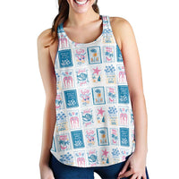 Hawaii Coastal Summer Postcard Women Racerback Tank