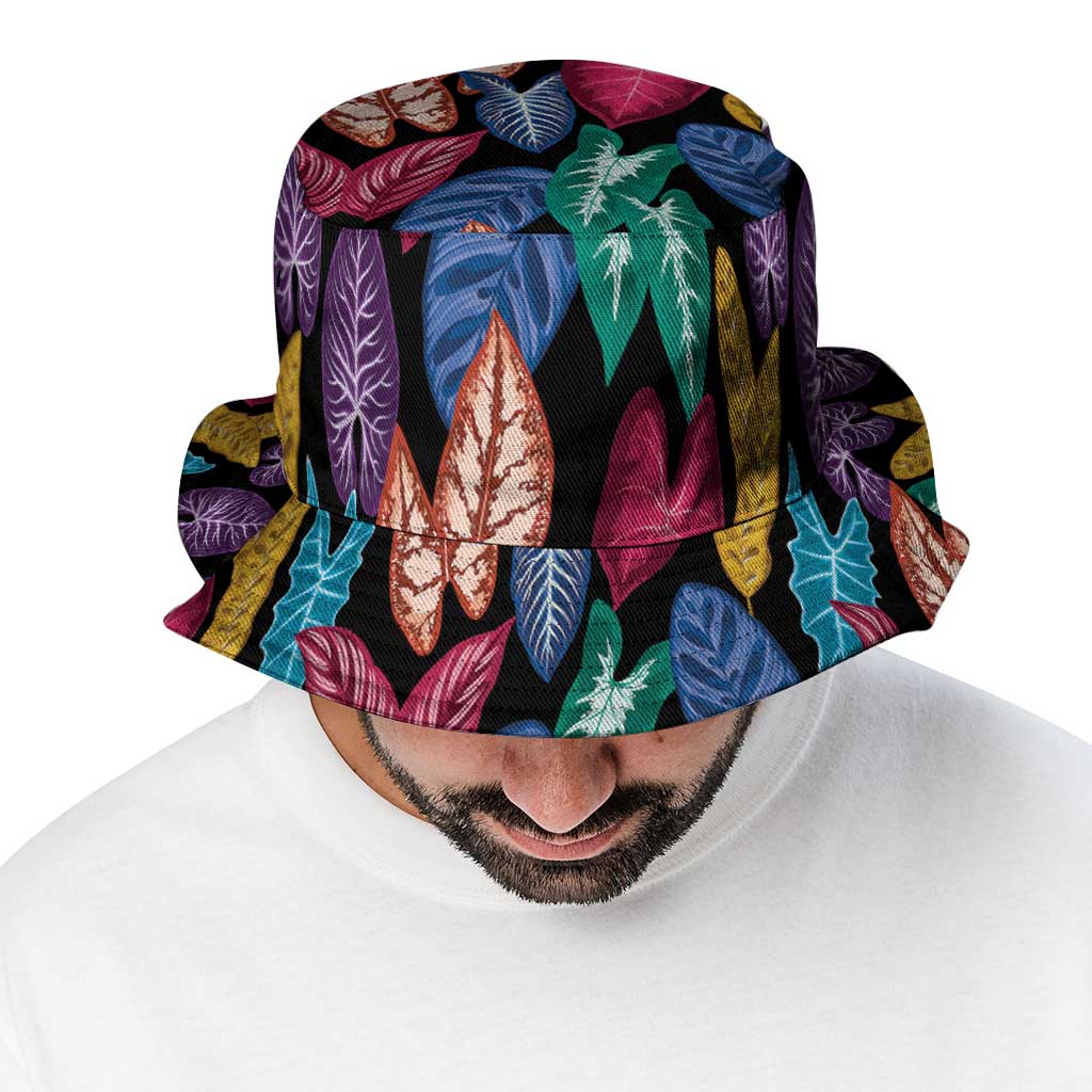 Hawaii Colorful Tropical Leaves Bucket Hat LT01 - Polynesian Pride