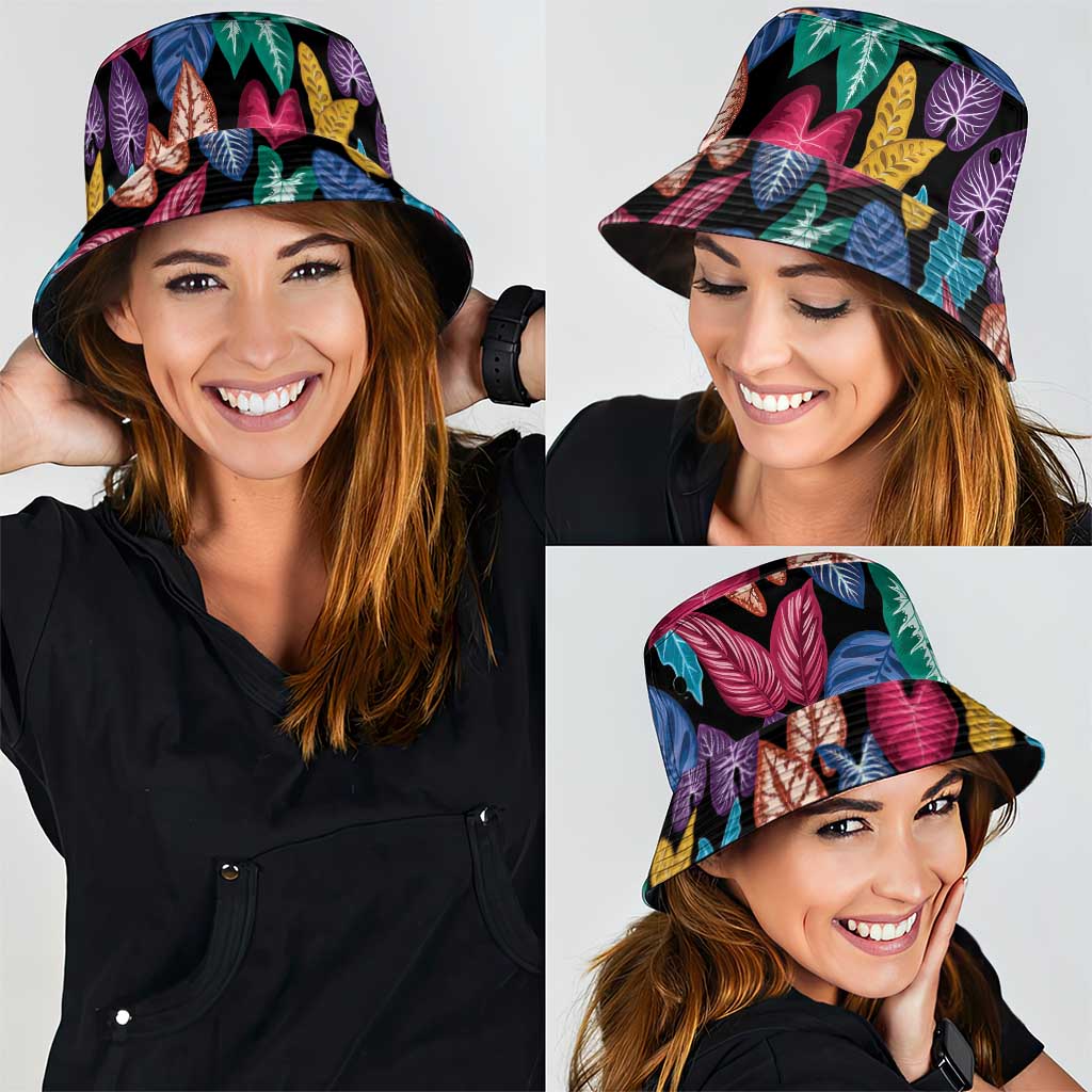 Hawaii Colorful Tropical Leaves Bucket Hat LT01 - Polynesian Pride