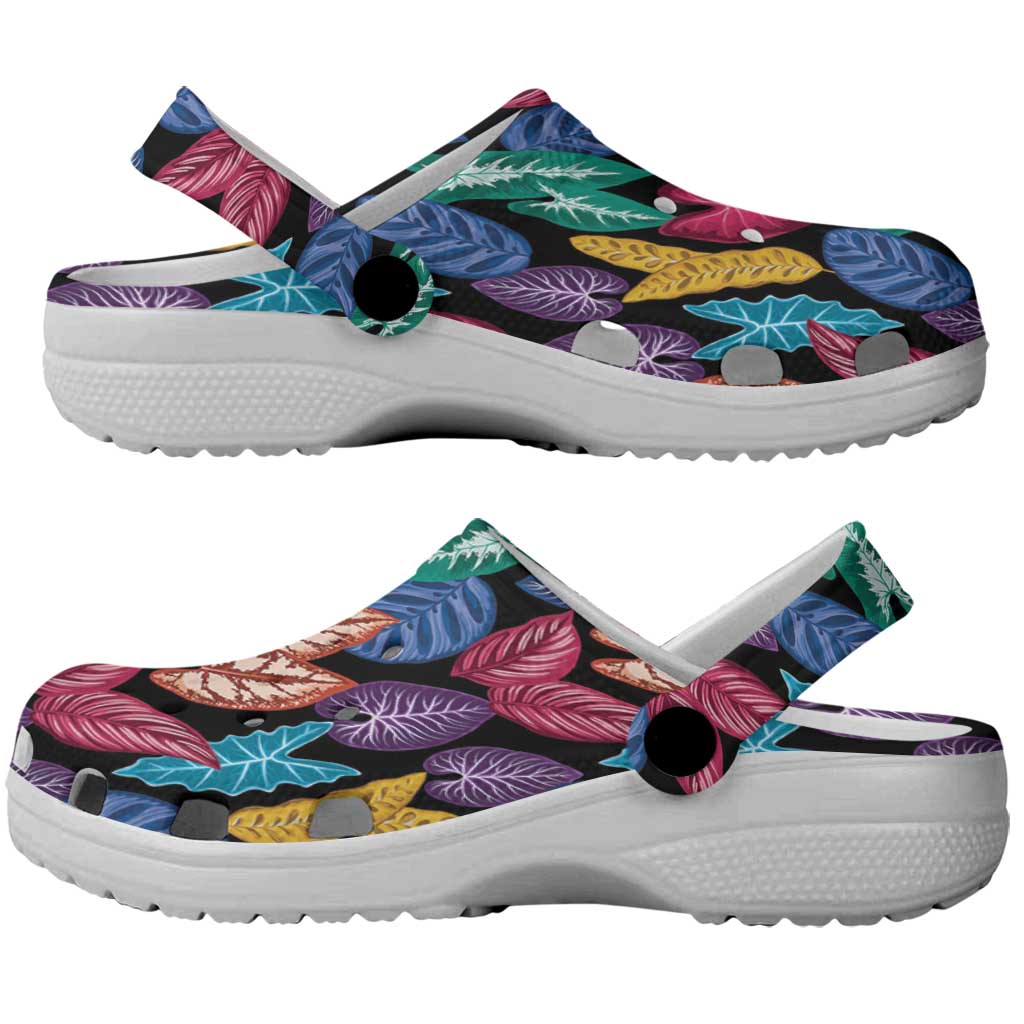 Hawaii Colorful Tropical Leaves Clogs Shoes LT01 - Polynesian Pride