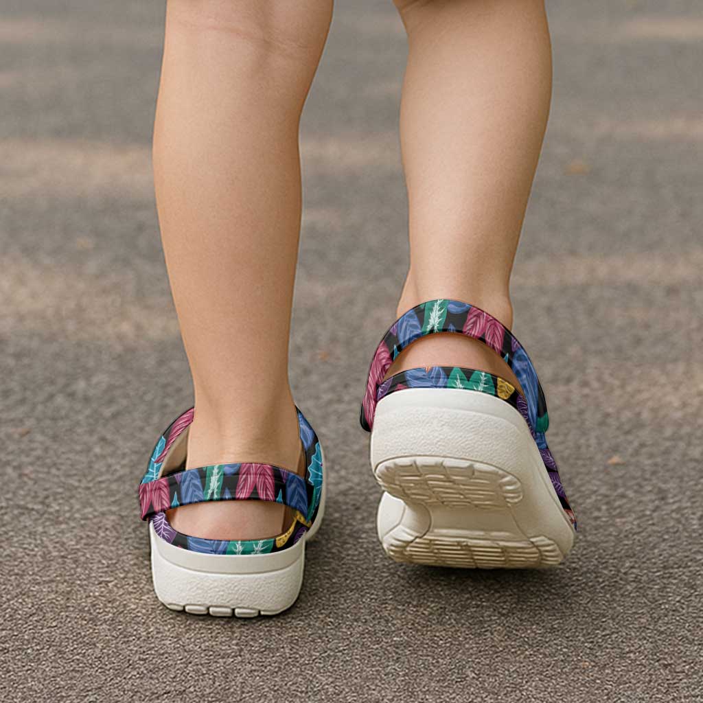 Hawaii Colorful Tropical Leaves Clogs Shoes LT01 - Polynesian Pride