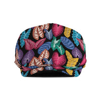 Hawaii Colorful Tropical Leaves Jeff Hat LT01 Black - Polynesian Pride