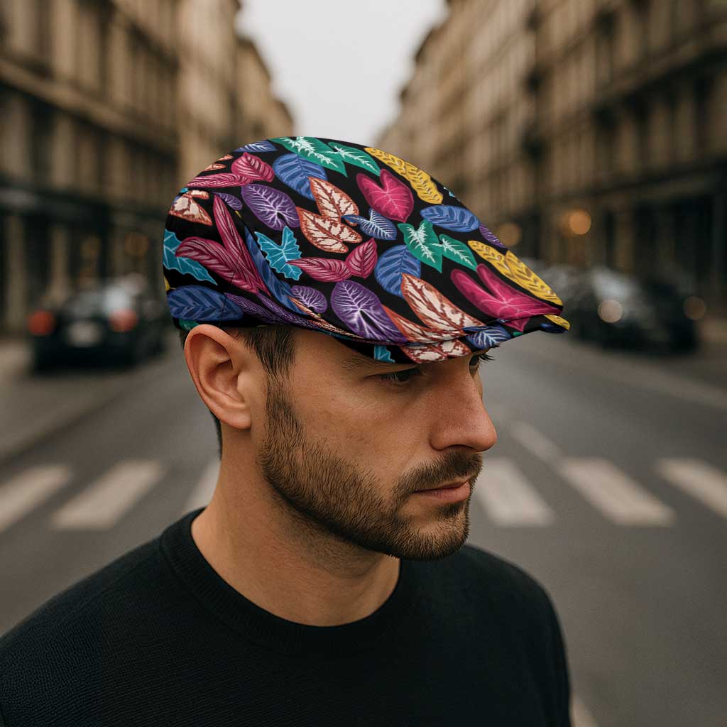 Hawaii Colorful Tropical Leaves Jeff Hat LT01 - Polynesian Pride