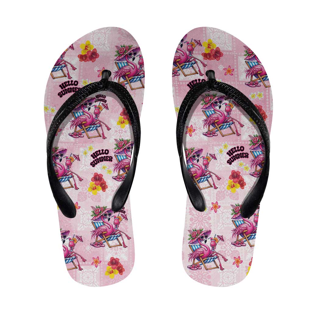 Hawaii Flamingo Hello Summer Flip Flops Hawaiian Quilt Pattern LT9 Pink - Polynesian Pride
