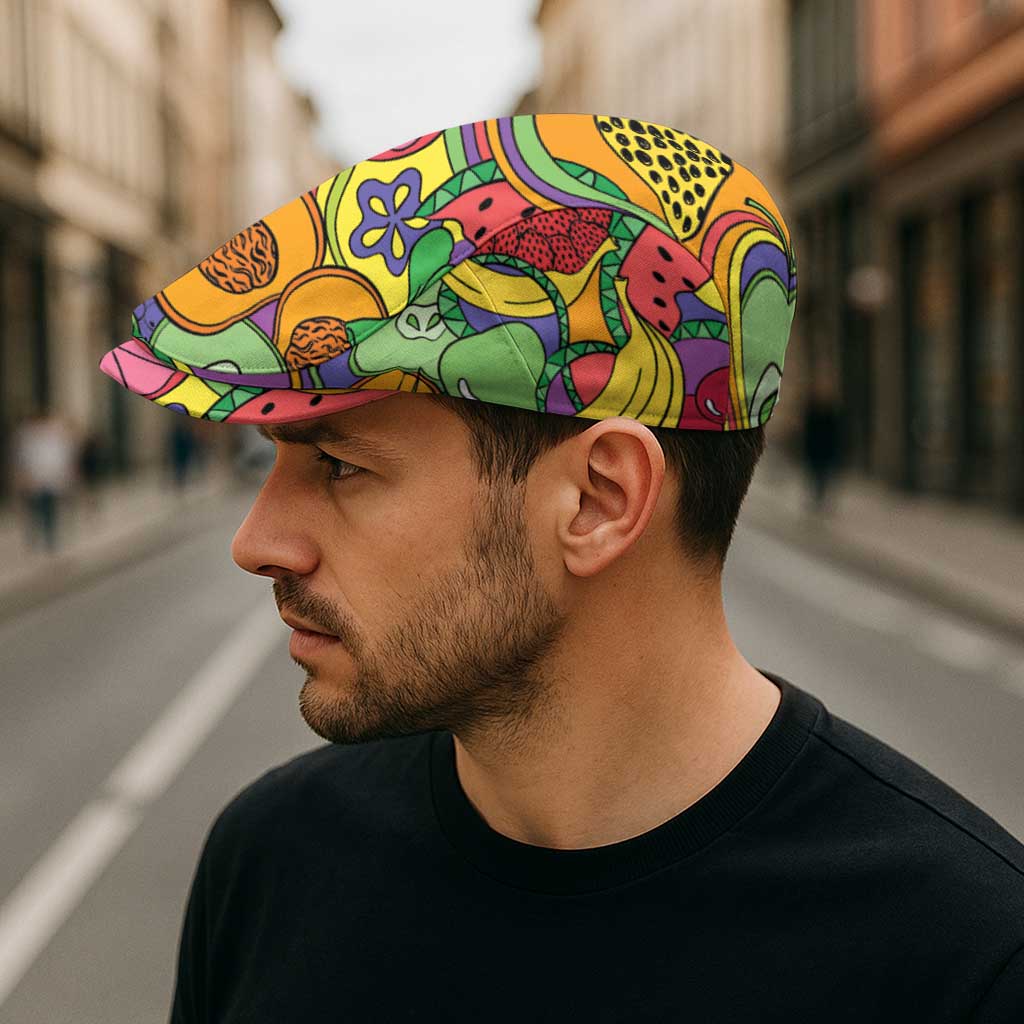 Hawaii Fruits Hippie Style Jeff Hat Vibrant Colorful LT01 - Polynesian Pride