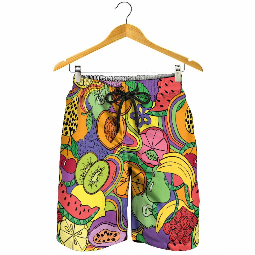 Hawaii Fruits Hippie Style Shorts for Men Vibrant Colorful LT01 - Polynesian Pride