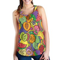 Hawaii Fruits Hippie Style Women Racerback Tank Vibrant Colorful LT01 - Polynesian Pride