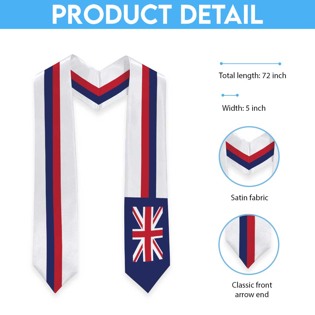Hawaii Graduation Stole Hawaiian Flag Simple Style LT05 - Polynesian Pride