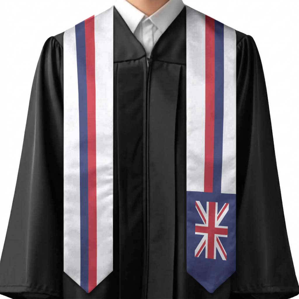 Hawaii Graduation Stole Hawaiian Flag Simple Style LT05 - Polynesian Pride