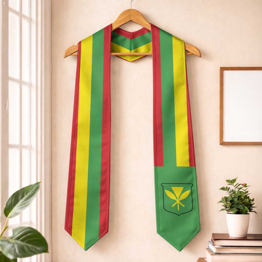 Hawaii Graduation Stole Kanaka Maoli Flag LT05 One Size Reggae - Polynesian Pride