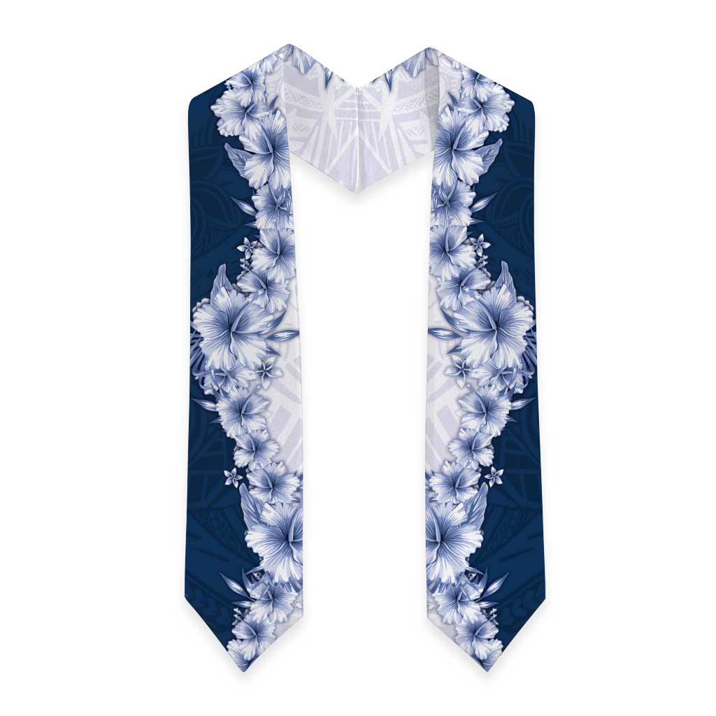 Hawaii Hibiscus Flowers Graduation Stole Blue Polynesian Pattern LT05 - Polynesian Pride