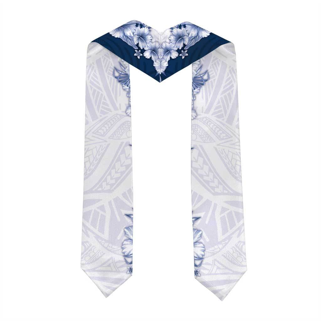 Hawaii Hibiscus Flowers Graduation Stole Blue Polynesian Pattern LT05 - Polynesian Pride