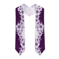 Hawaii Hibiscus Flowers Graduation Stole Purple Polynesian Pattern