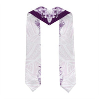 Hawaii Hibiscus Flowers Graduation Stole Purple Polynesian Pattern