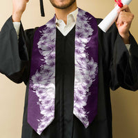 Hawaii Hibiscus Flowers Graduation Stole Purple Polynesian Pattern LT05