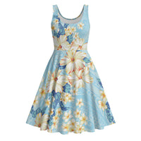 Hawaii Hibiscus Plumeria Blue Midi Dress Polynesian Pattern LT01 Blue - Polynesian Pride