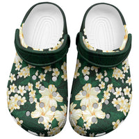 Hawaii Hibiscus Plumeria Green Clogs Shoes Polynesian Pattern LT01 Green - Polynesian Pride