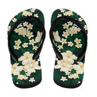 Hawaii Hibiscus Plumeria Green Flip Flops Polynesian Pattern LT01 - Polynesian Pride