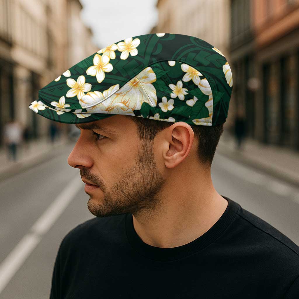 Hawaii Hibiscus Plumeria Green Jeff Hat Polynesian Pattern LT01 - Polynesian Pride