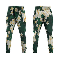 Hawaii Hibiscus Plumeria Green Jogger Pants Polynesian Pattern LT01 Green - Polynesian Pride
