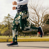 Hawaii Hibiscus Plumeria Green Jogger Pants Polynesian Pattern LT01 - Polynesian Pride