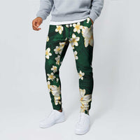 Hawaii Hibiscus Plumeria Green Jogger Pants Polynesian Pattern LT01 - Polynesian Pride