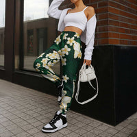Hawaii Hibiscus Plumeria Green Jogger Pants Polynesian Pattern LT01 - Polynesian Pride
