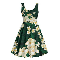 Hawaii Hibiscus Plumeria Green Midi Dress Polynesian Pattern LT01 - Polynesian Pride