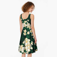 Hawaii Hibiscus Plumeria Green Midi Dress Polynesian Pattern LT01 - Polynesian Pride