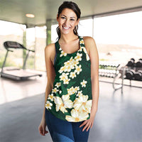 Hawaii Hibiscus Plumeria Green Women Racerback Tank Polynesian Pattern LT01 - Polynesian Pride