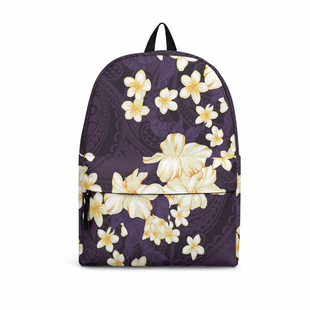 Hawaii Hibiscus Plumeria Purple Backpack Polynesian Pattern LT01 Purple - Polynesian Pride
