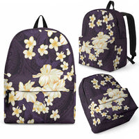 Hawaii Hibiscus Plumeria Purple Backpack Polynesian Pattern LT01 - Polynesian Pride