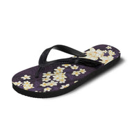 Hawaii Hibiscus Plumeria Purple Flip Flops Polynesian Pattern LT01 - Polynesian Pride