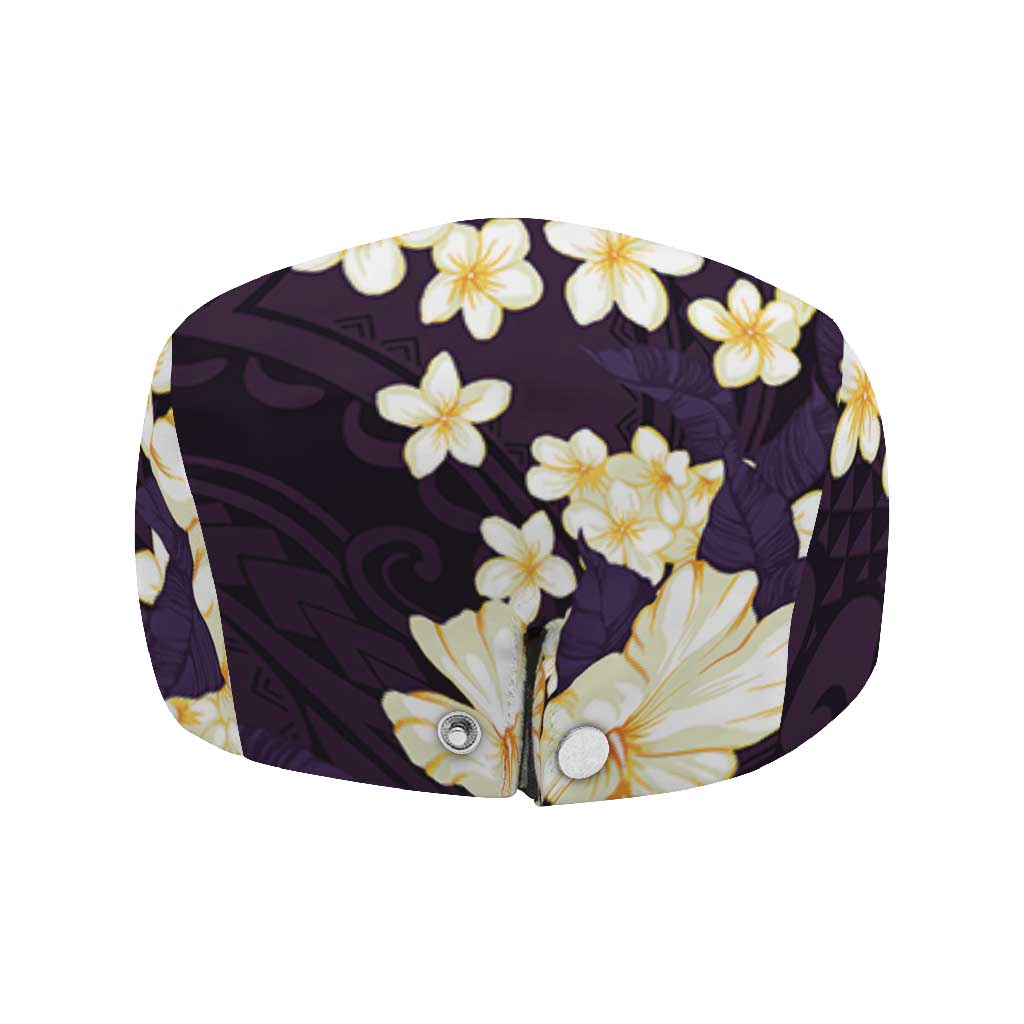 Hawaii Hibiscus Plumeria Purple Jeff Hat Polynesian Pattern LT01 - Polynesian Pride