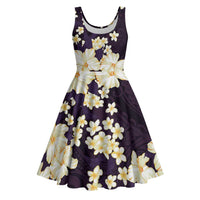Hawaii Hibiscus Plumeria Purple Midi Dress Polynesian Pattern LT01 Purple - Polynesian Pride