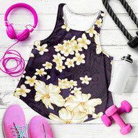 Hawaii Hibiscus Plumeria Purple Women Racerback Tank Polynesian Pattern LT01 Purple - Polynesian Pride