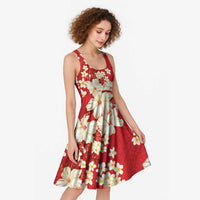 Hawaii Hibiscus Plumeria Red Midi Dress Polynesian Pattern LT01 - Polynesian Pride