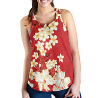 Hawaii Hibiscus Plumeria Red Women Racerback Tank Polynesian Pattern LT01 - Polynesian Pride