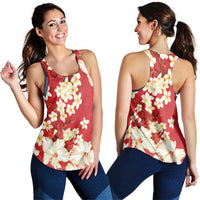 Hawaii Hibiscus Plumeria Red Women Racerback Tank Polynesian Pattern LT01 - Polynesian Pride