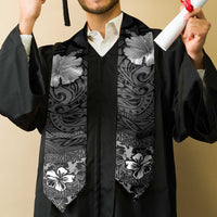 Hawaii Hibiscus With Black Polynesian Pattern Graduation Stole LT05 - Polynesian Pride