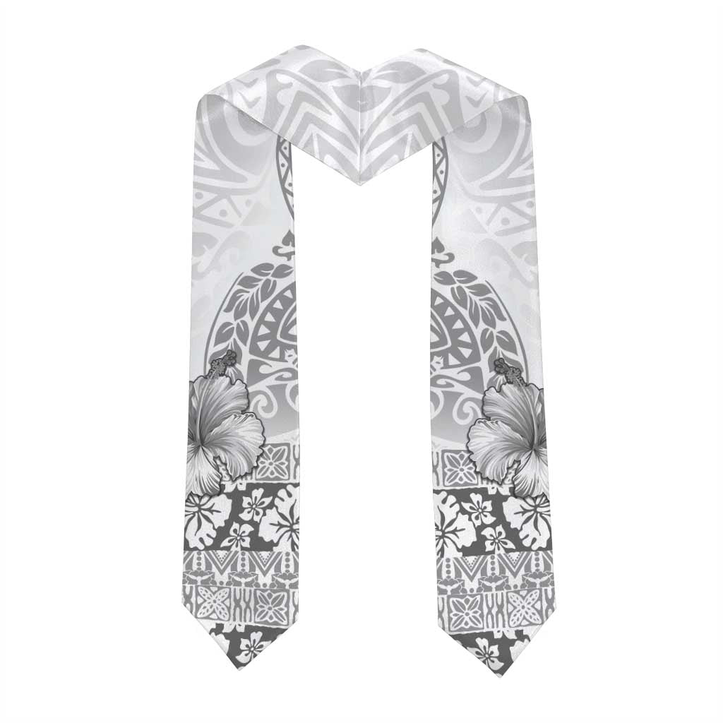 Hawaii Hibiscus With White Polynesian Pattern Graduation Stole LT05 - Polynesian Pride