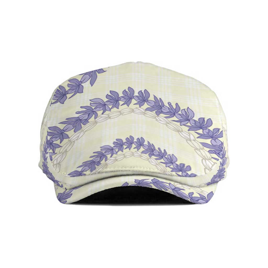 Hawaii Honohono Palaka Motifs Jeff Hat Hawaiian Orchid Lei LT14 Cream - Polynesian Pride