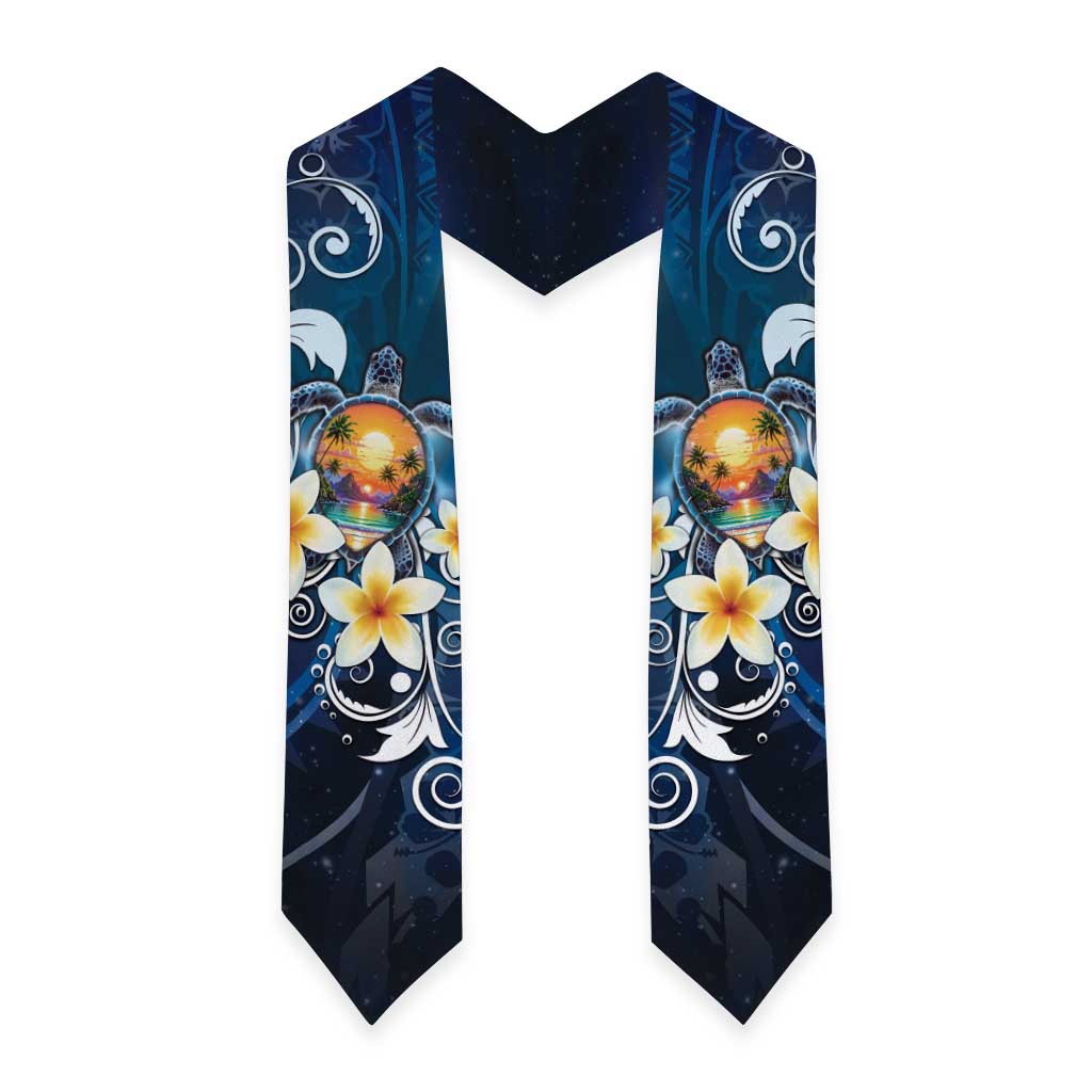 Hawaii Honu Graduation Stole Polynesian Curves Plumeria LT05 - Polynesian Pride