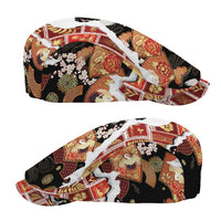 Hawaii Japanese Culture Black Jeff Hat Spring Cranes Aloha Pattern LT01 - Polynesian Pride