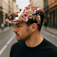 Hawaii Japanese Culture Black Jeff Hat Spring Cranes Aloha Pattern LT01 - Polynesian Pride