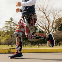 Hawaii Japanese Culture Black Jogger Pants Spring Cranes Aloha Pattern LT01 - Polynesian Pride