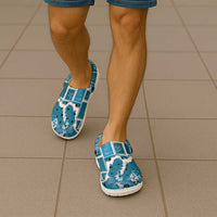 Hawaii Japanese Culture Blue Clogs Shoes Spring Cranes Aloha Pattern LT01 - Polynesian Pride