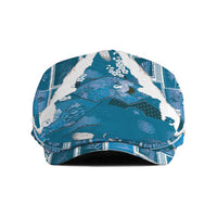 Hawaii Japanese Culture Blue Jeff Hat Spring Cranes Aloha Pattern LT01 Blue - Polynesian Pride