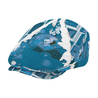 Hawaii Japanese Culture Blue Jeff Hat Spring Cranes Aloha Pattern LT01 - Polynesian Pride